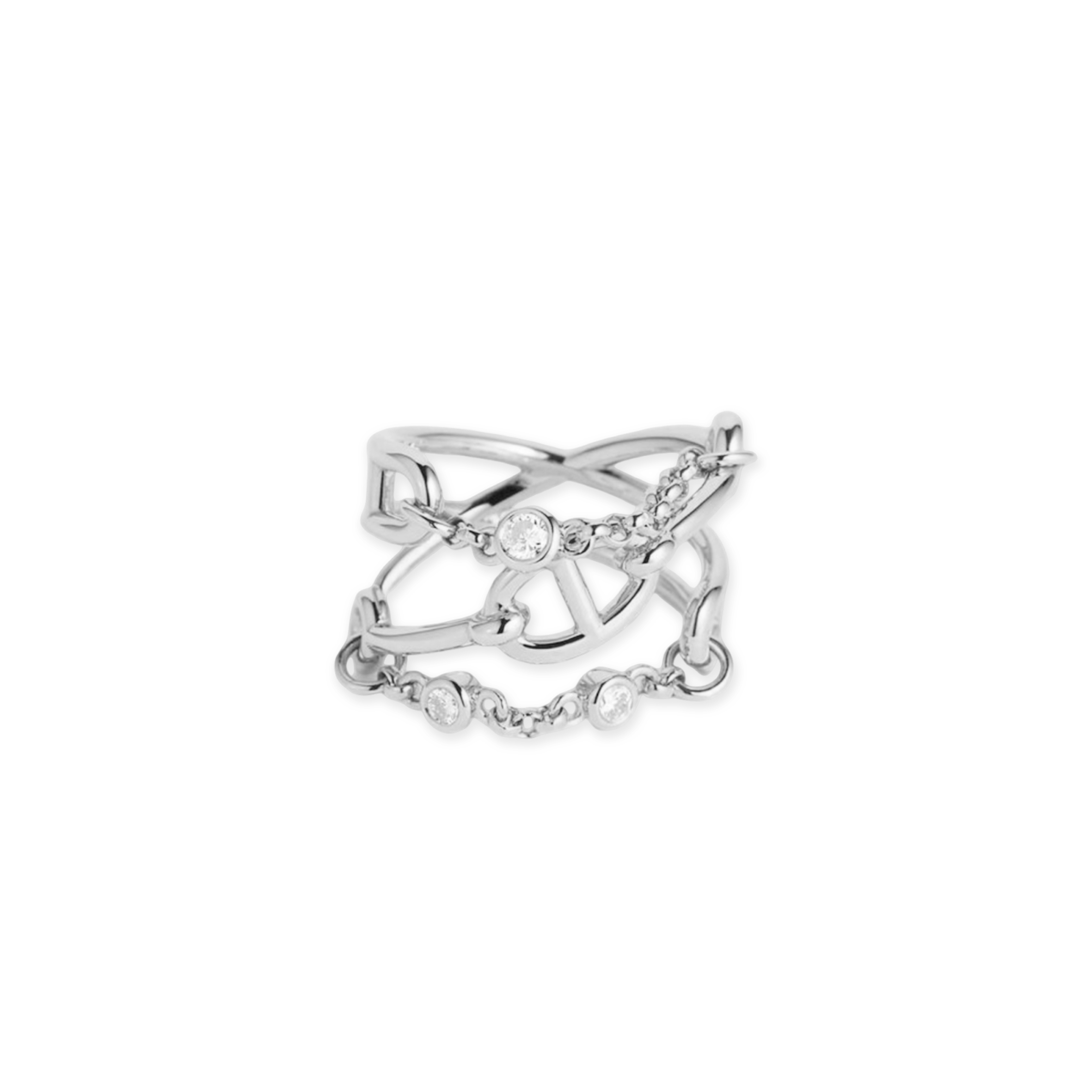 HERMÈS CHAINE D'ANCRE CHAOS RING H222622B